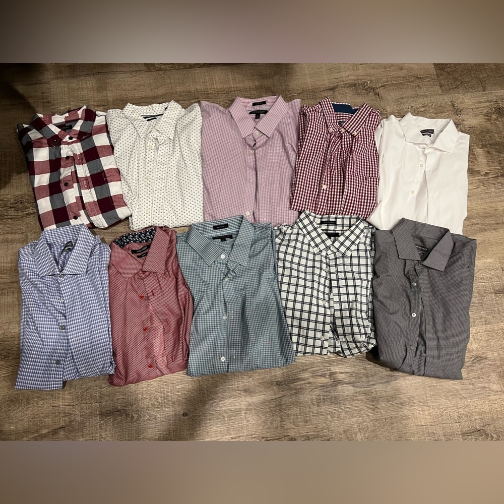 Mens slim fit large button downs. All EUC